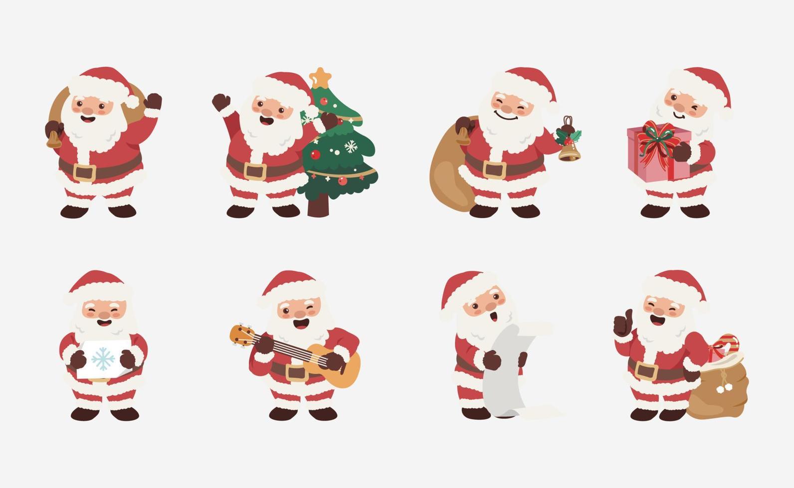 personaje de santa claus en diseño plano vector