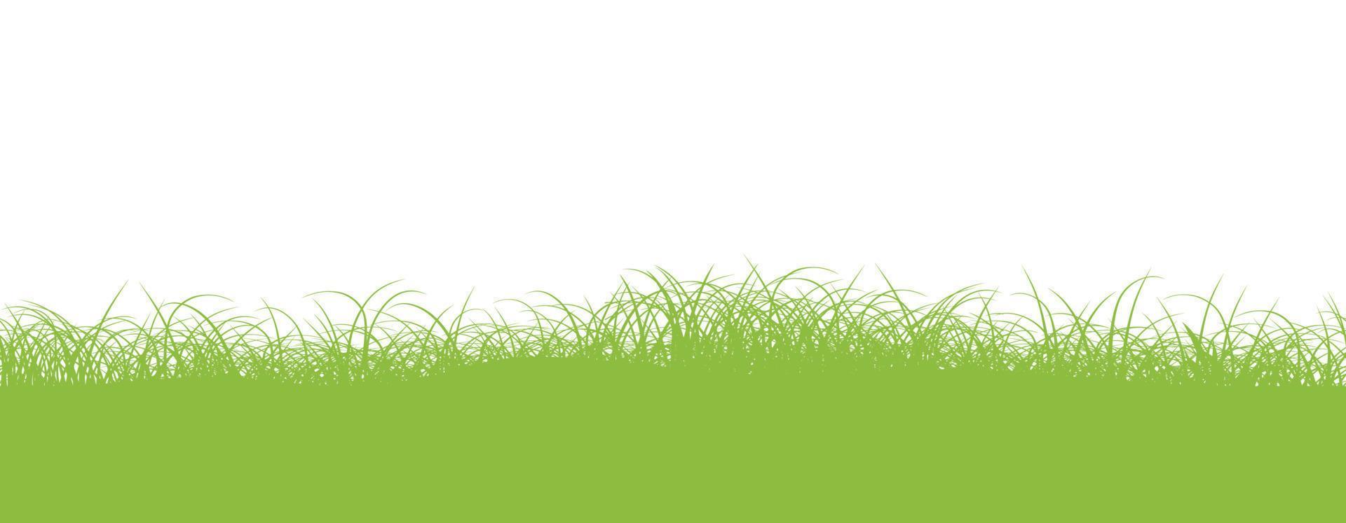 Ilustración de fondo de vector de campo de hierba verde transparente con espacio de texto. horizontalmente repetible.