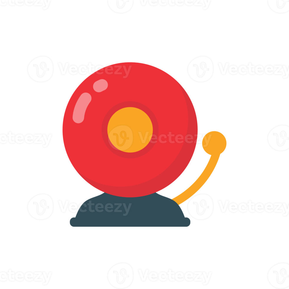 Red fire alarm bell icon. An electric bell sounds to alert you in the