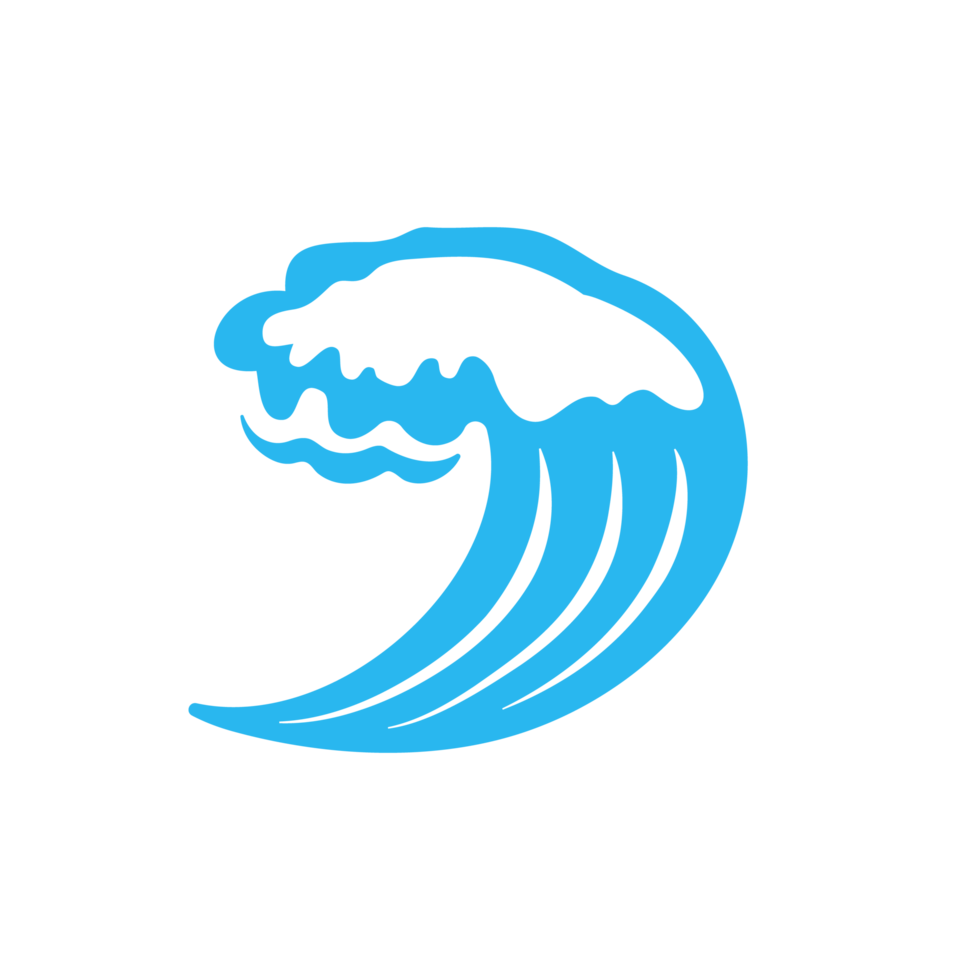 ícone de linha de onda de água azul no mar png