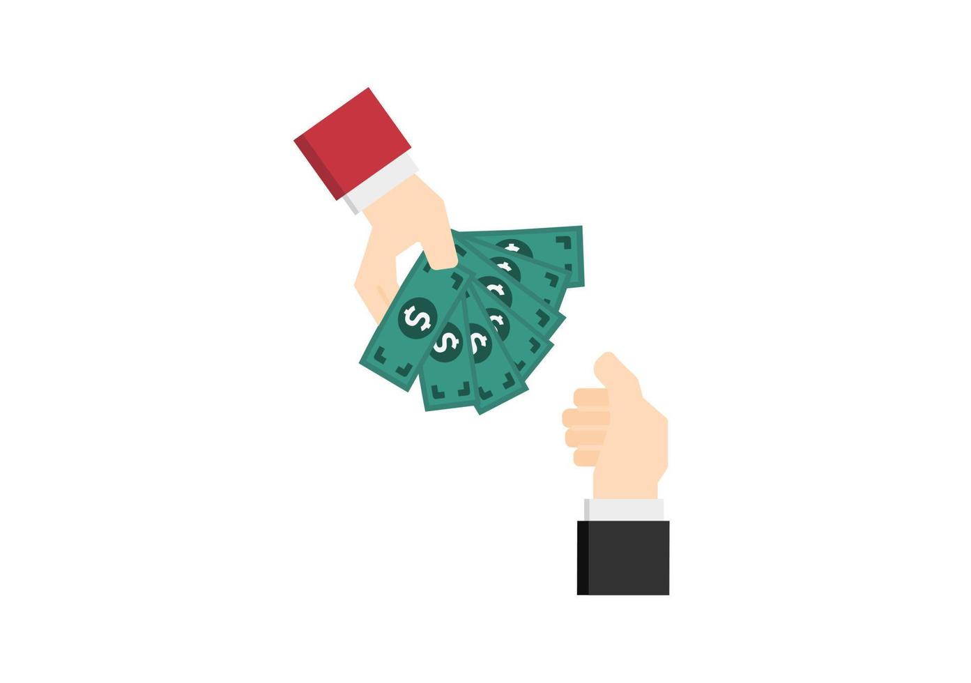 set of businessman with money payment action on white background vector