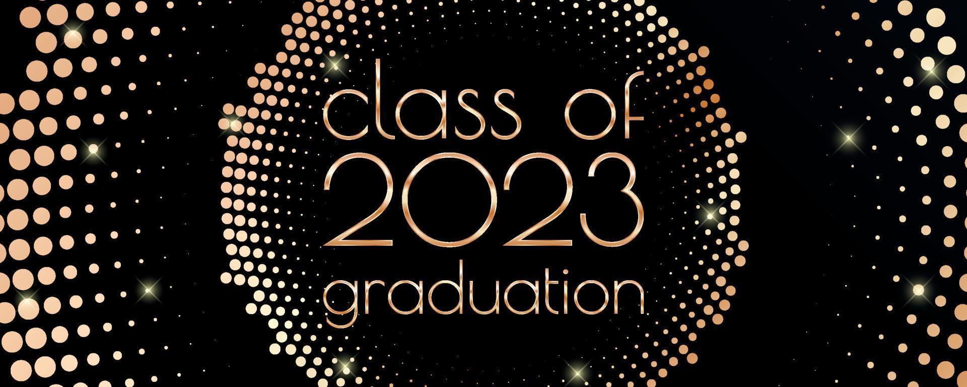 Class of 2023 graduation text design for cards, invitations or banner vector