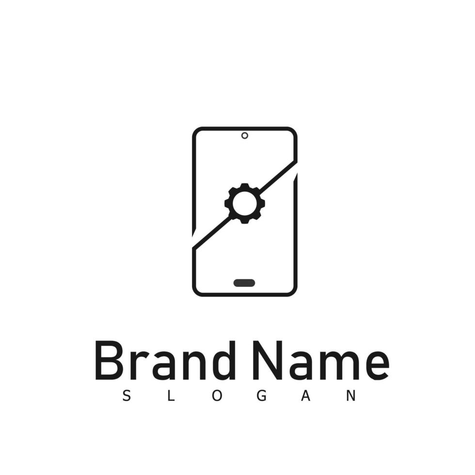 tecnología de símbolo de diseño de logotipo de teléfono móvil vector