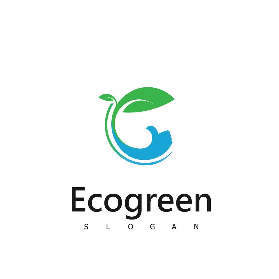 ecogreen logo nature symbol design vector