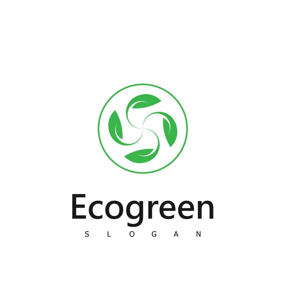 ecogreen logo nature symbol design vector