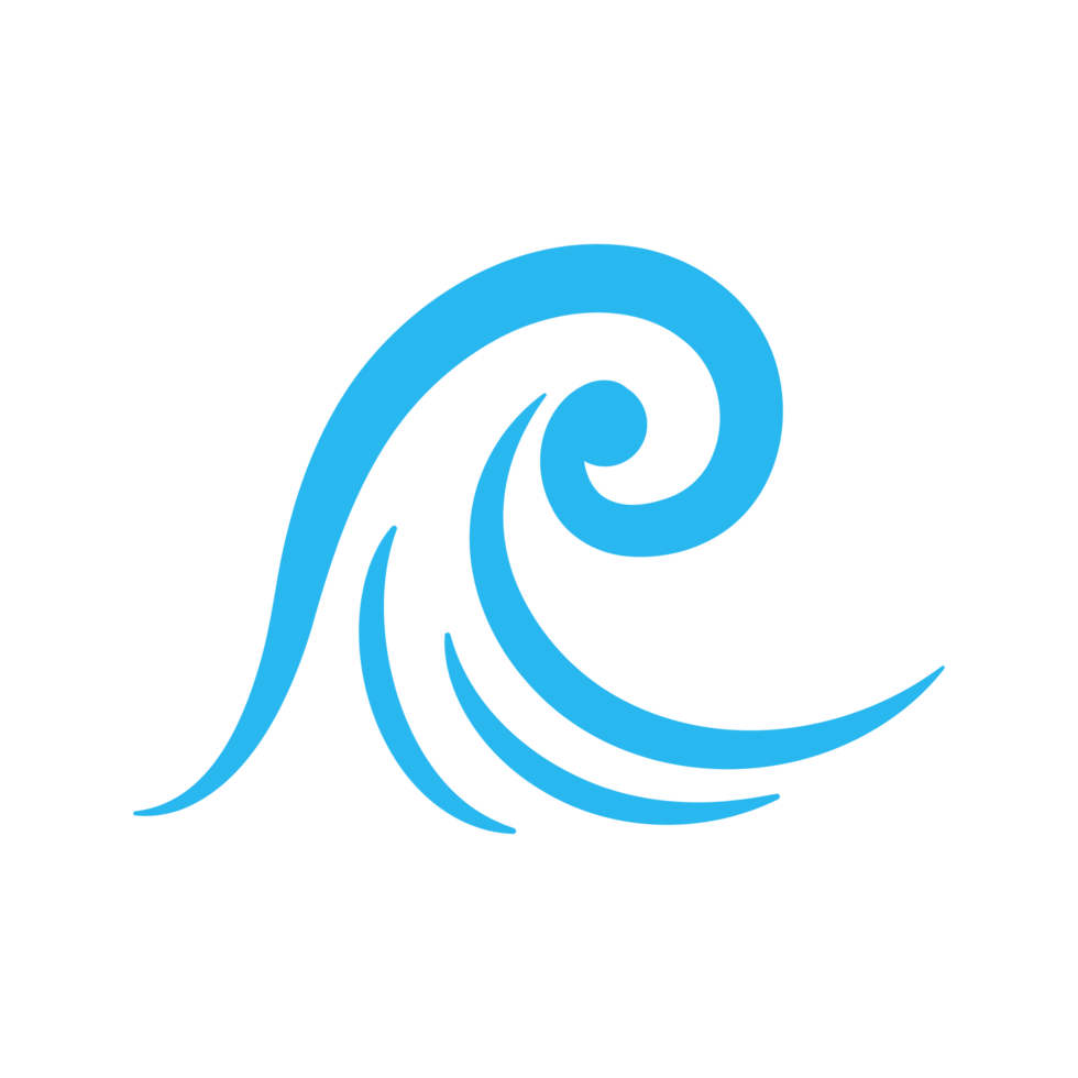 blue water wave line icon in the sea png