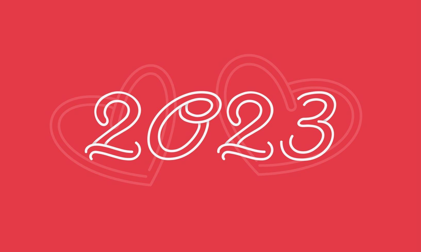 Romantic 2023 happy new year design vector