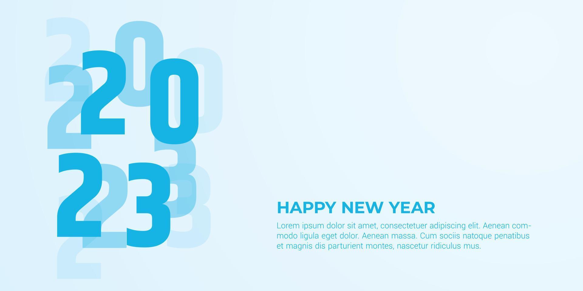 Blue 2023 happy new year design vector