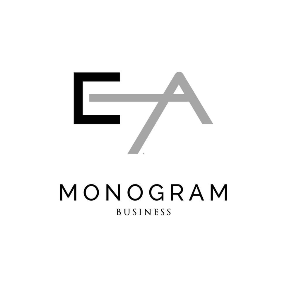 plantilla de diseño de logotipo de monograma de letra inicial ea vector