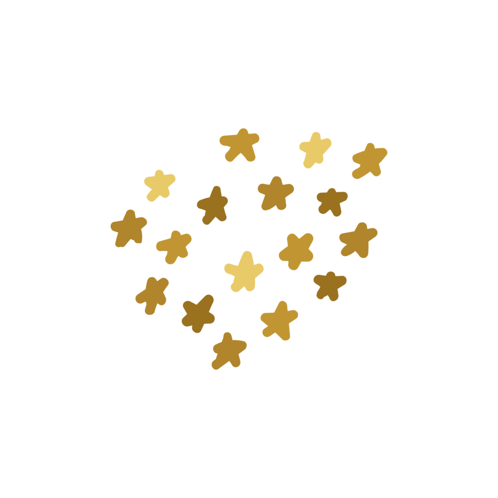 handgezeichnete gruppe goldener tupfen für die dekoration im minimalistischen stil der grußkarte png