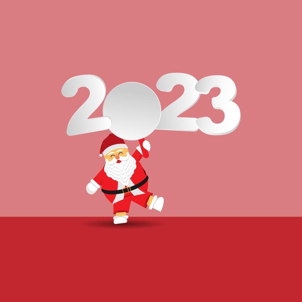 Design template happy new year 2023 and merry christmas vector