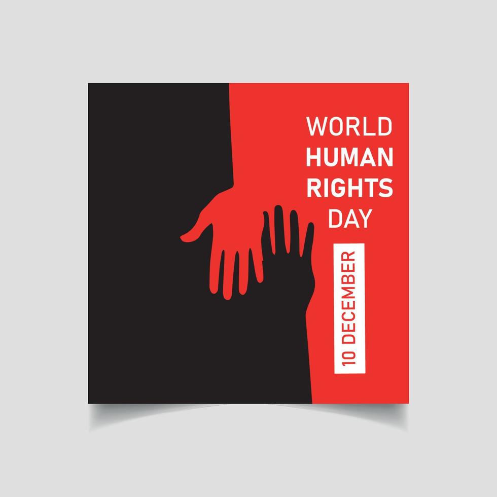 plantilla de diseño de publicación de redes sociales del día de los derechos humanos vector