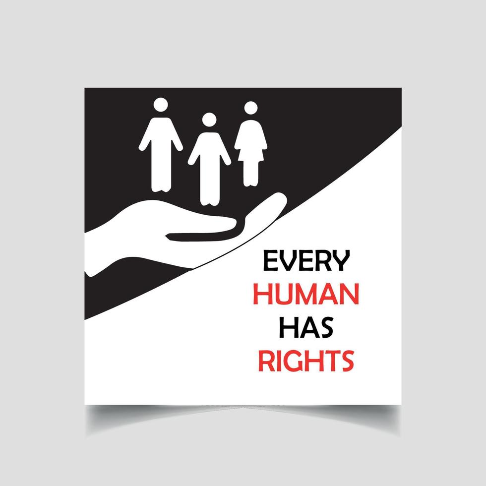 Human rights day social media post design template vector