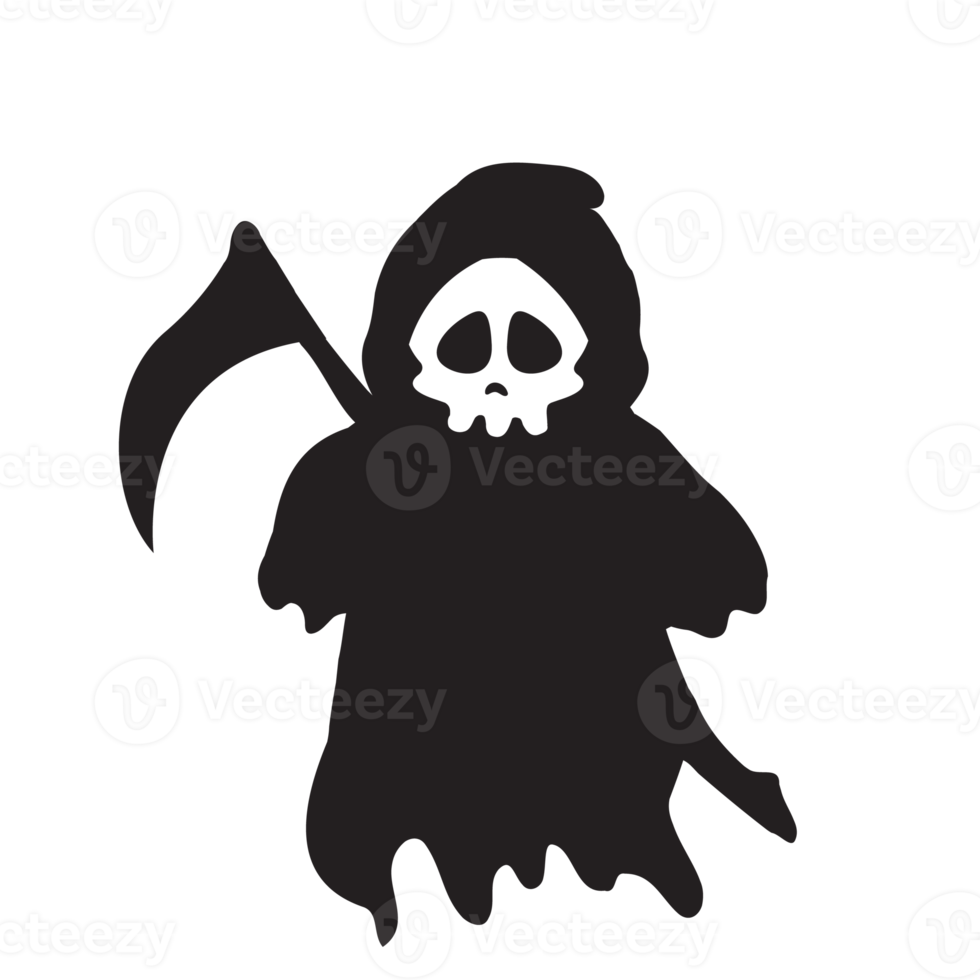 The silhouette of the death corpse wearing a black veil. Come and get your soul on Halloween. png