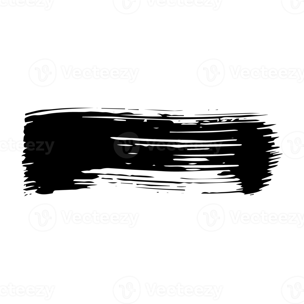 Set of brush strokes. Paint brushes with black ink to create diffused textures. png