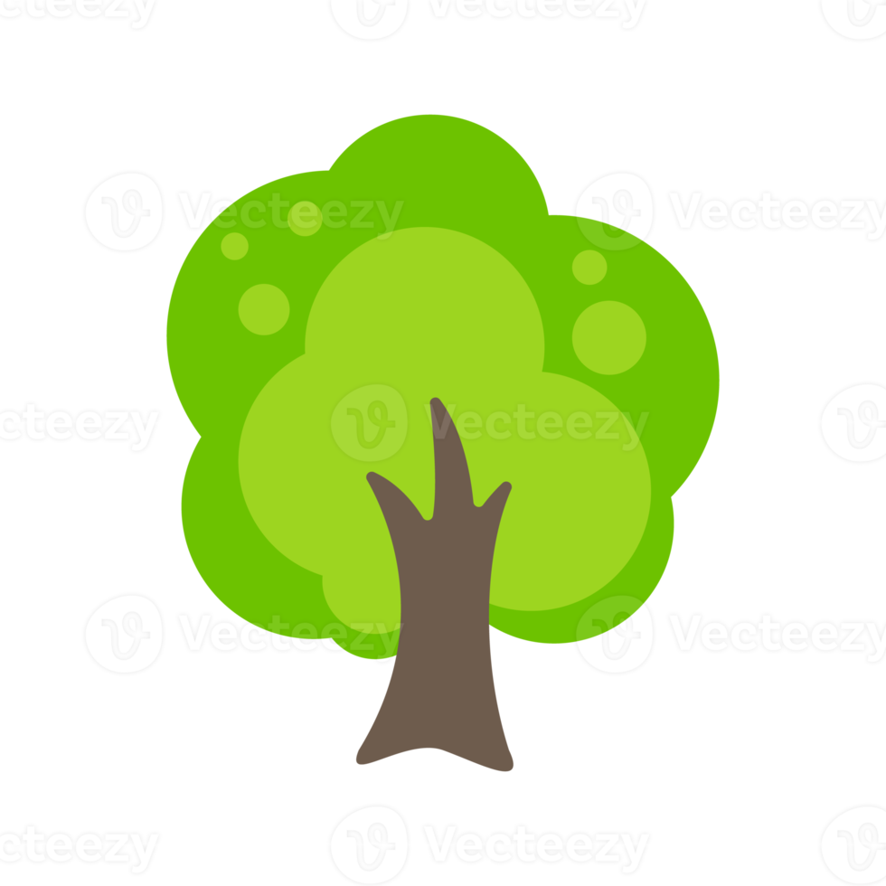 Tree icon simple flat green tree design Economical paper usage ideas To reduce cutting down trees png