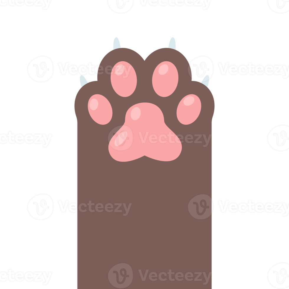 Dog and cat paws with sharp claws. cute animal footprints png