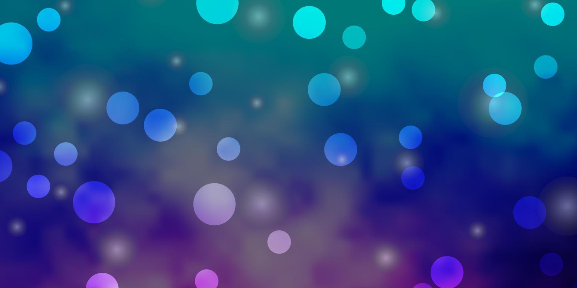 Light Pink, Blue vector pattern with circles, stars.