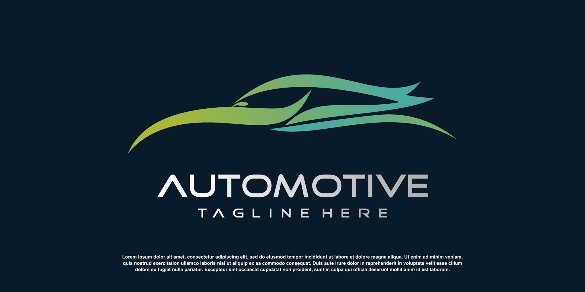 automotive logo design with modern unique style premium vector