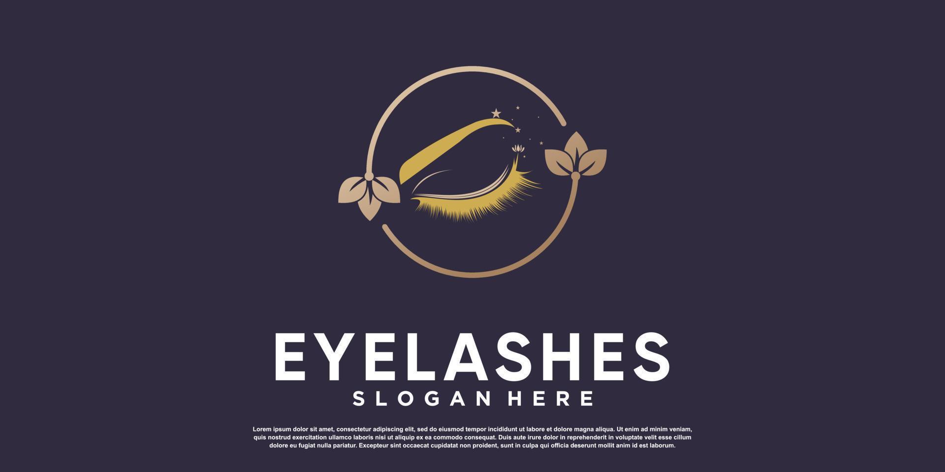 Eyelashes logo icon with modern beauty concept design Premium Vector