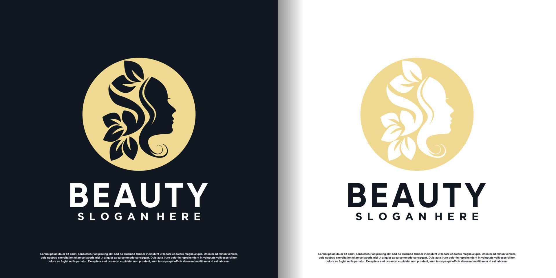 logotipo de belleza con vector premium de diseño creativo