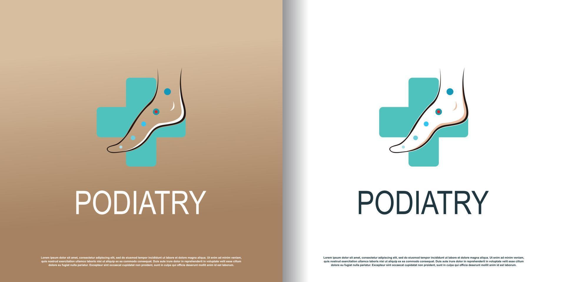 podiatry logo icon with creative concept design premium vector