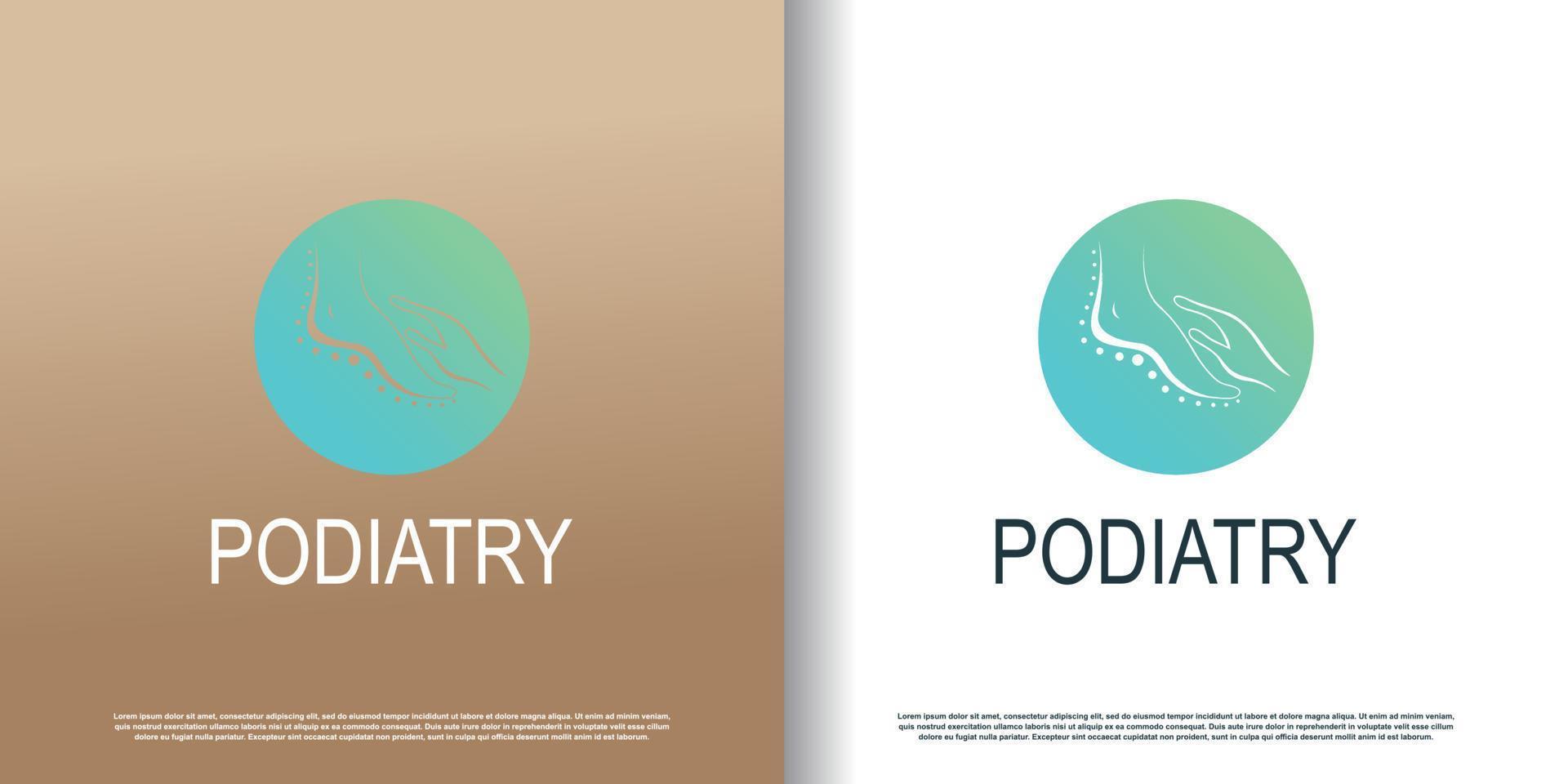 podiatry logo icon with creative concept design premium vector