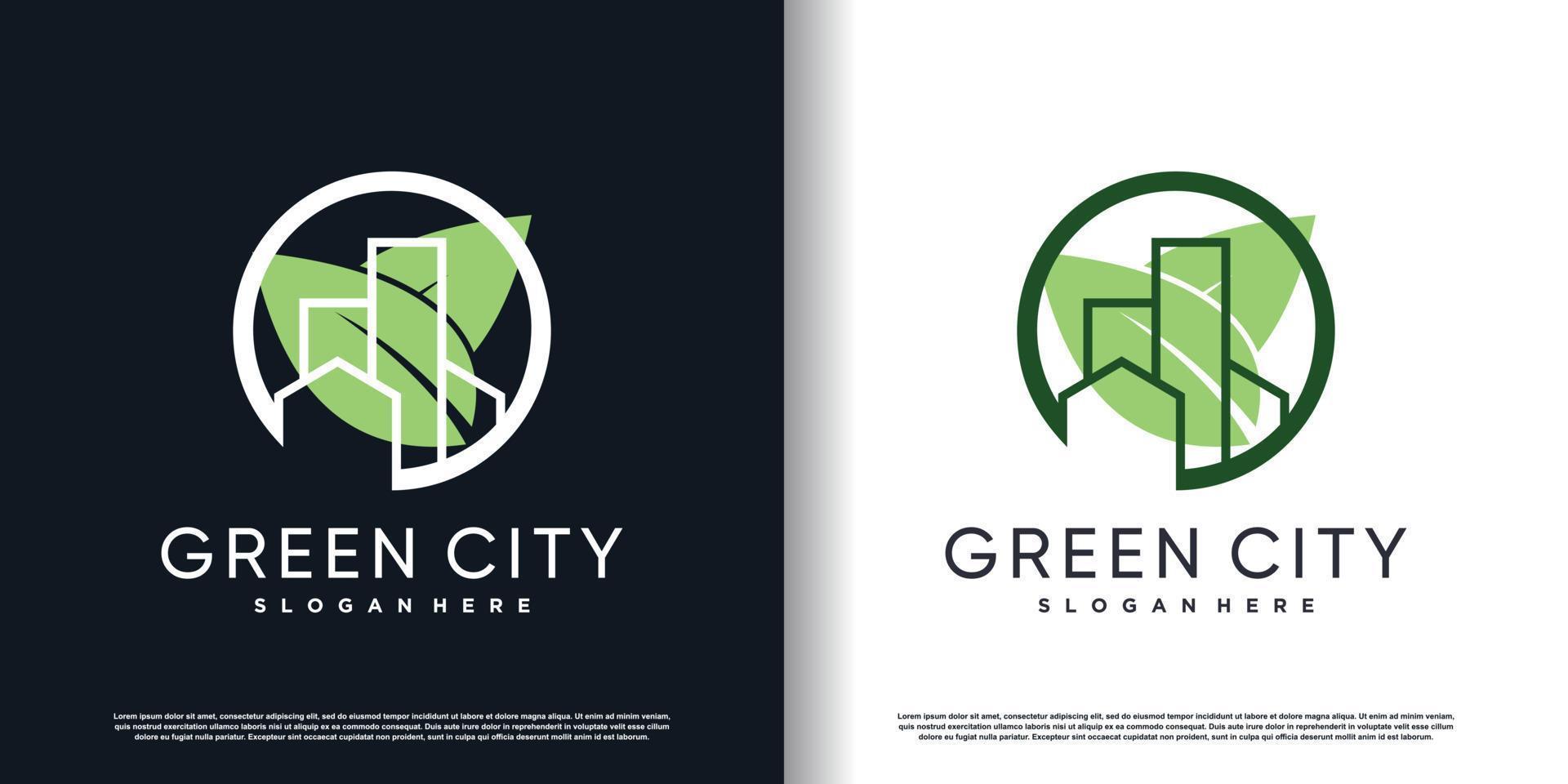 Building logo design with modern concept Premium Vector