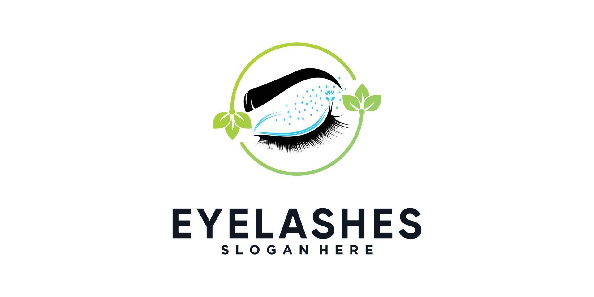 Eyelashes logo icon with modern beauty concept design Premium Vector