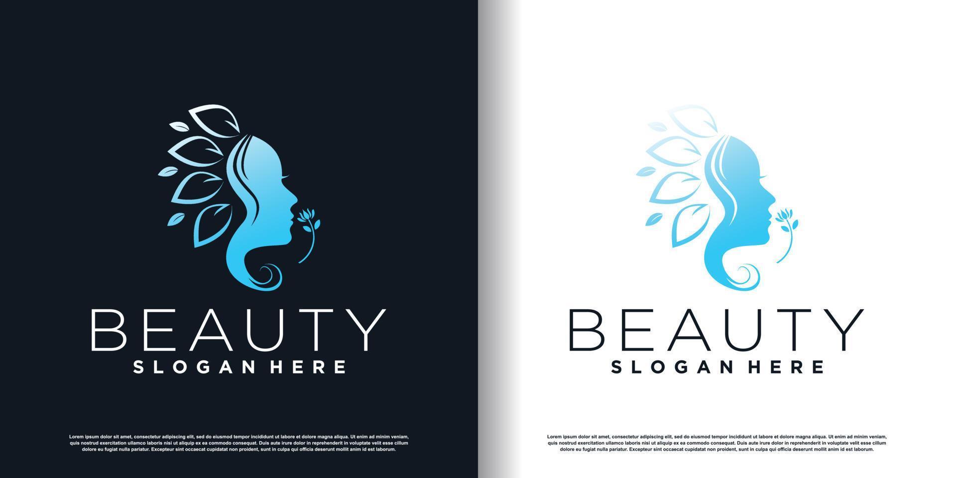 logotipo de belleza con vector premium de diseño creativo