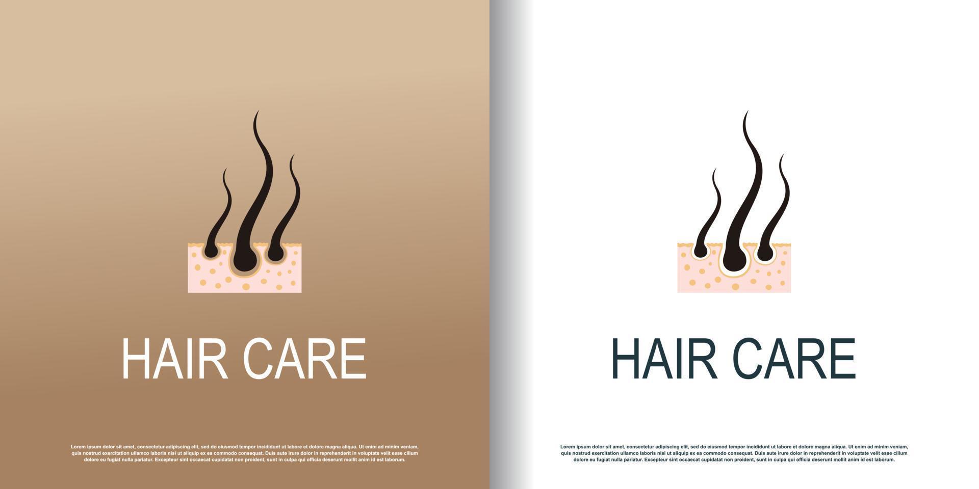 hair care logo icon with creative concept  premium vector