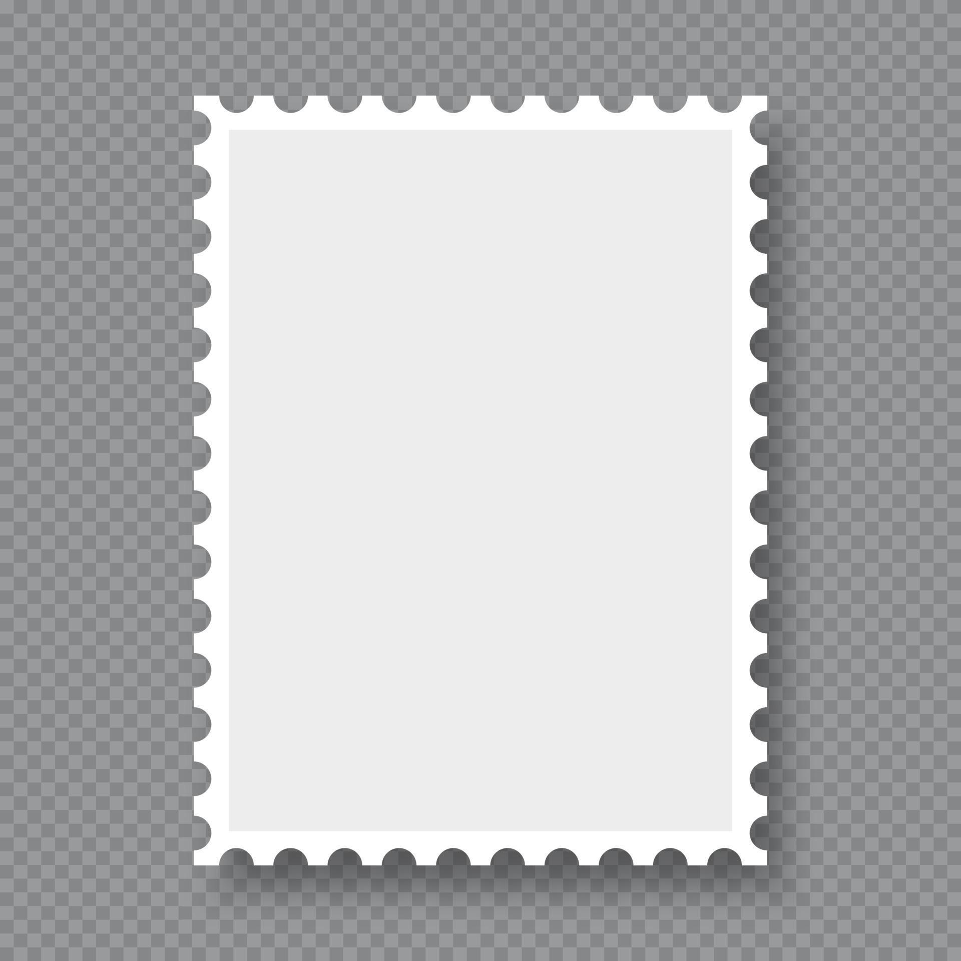Blank postage stamp. Clean postage stamp template. Postage stamp border