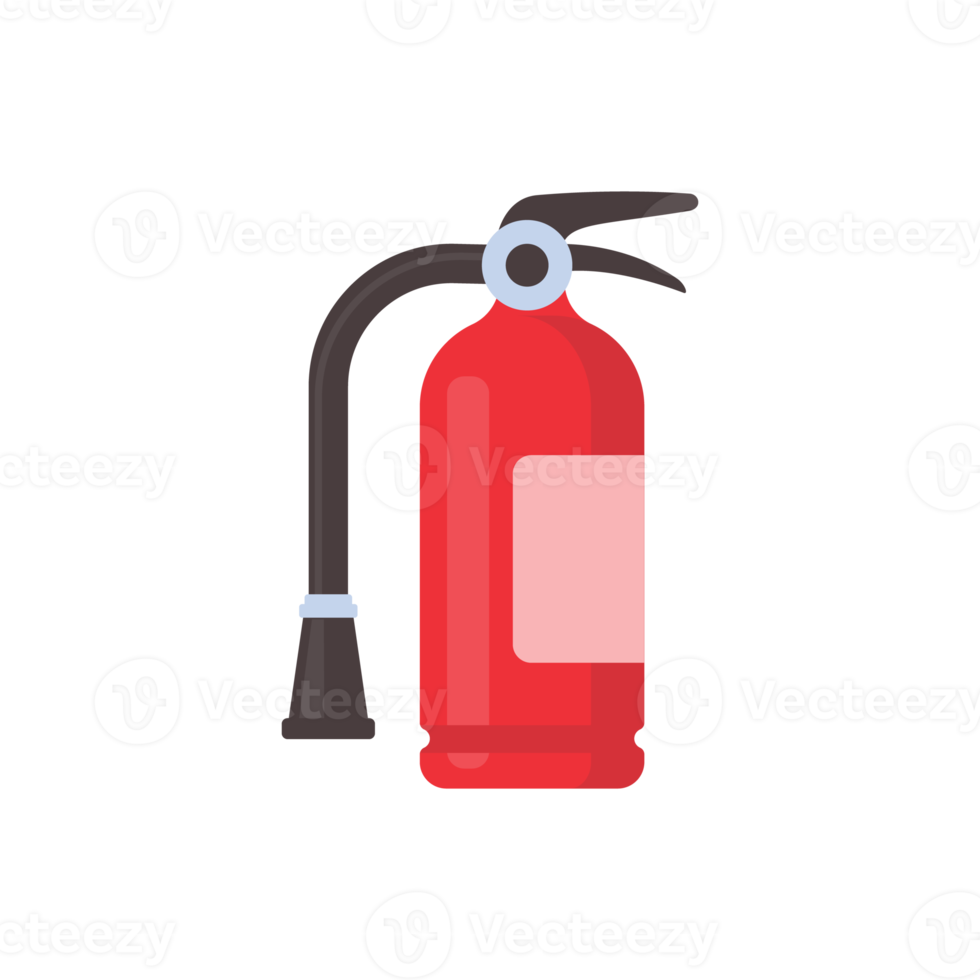 red fire extinguisher for suppressing fire in buildings png
