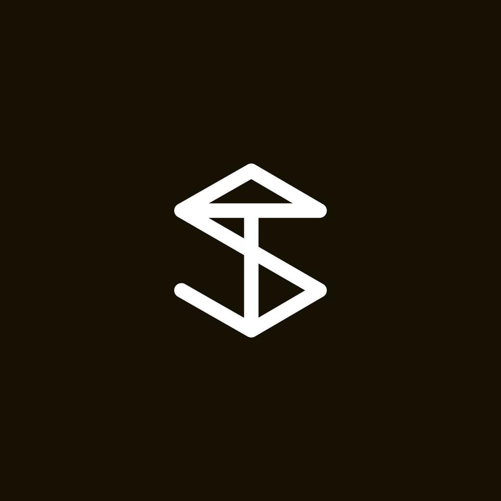 logotipo del monograma ts ts. ts iniciales minimalistas o icono para cualquier empresa o negocio. ilustración vectorial en blanco y negro. vector