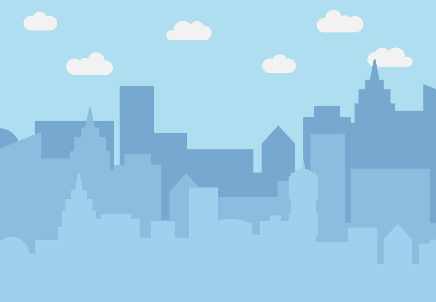 City landscape with skyscrapers in the daytime. Vector illustration