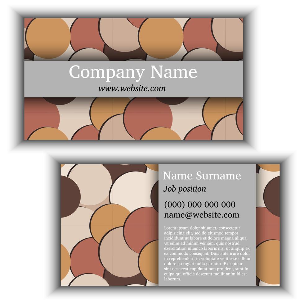 Business card vector template with random circles. Creative modern design.