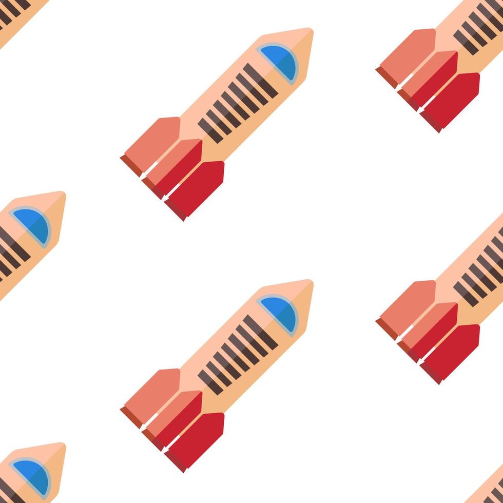 Seamless pattern with space rocket. Vector illustration.