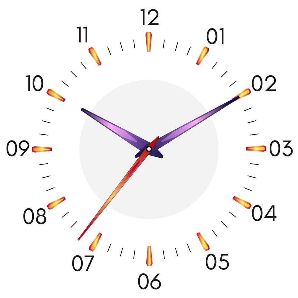 ilustración vectorial de reloj mecánico. cara de reloj sobre fondo blanco. vector