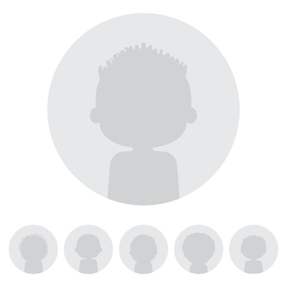 Set of web user avatars. Anonymous person silhouette. Social profile icon. Vector illustration.