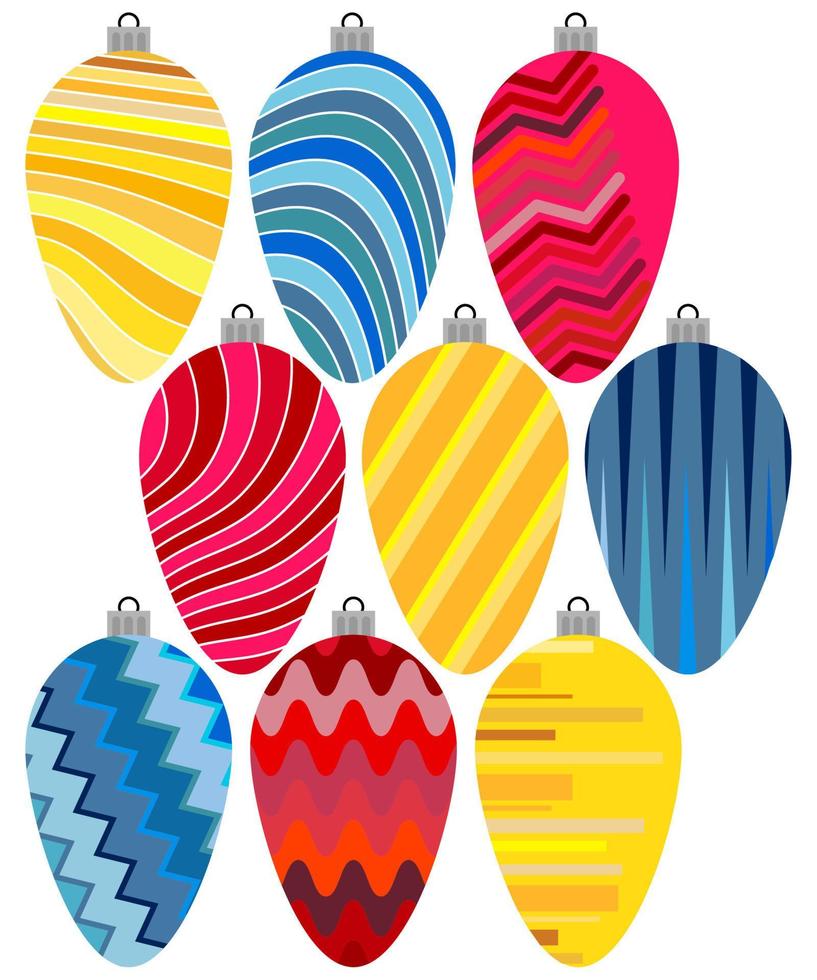 Set of Christmas Balls. Christmas Decorations on White Background. vector