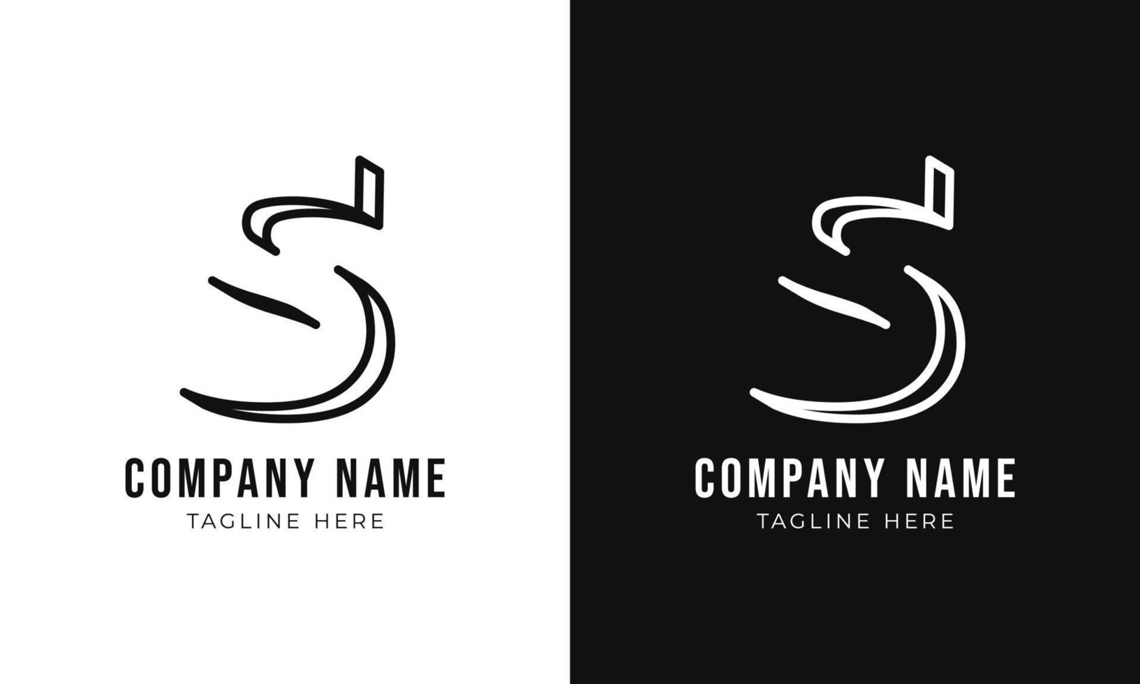 Initial letter s monogram logo design template. Creative outline s typography and black colors. vector