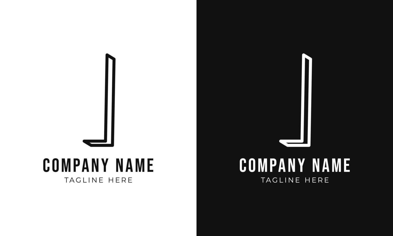 Initial letter i monogram logo design template. 3d outline style i logo and black colors vector