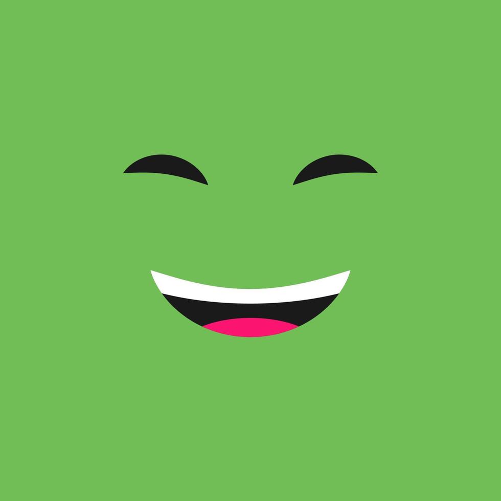 Laughing face with emotions of joy on color background. Vector illustration