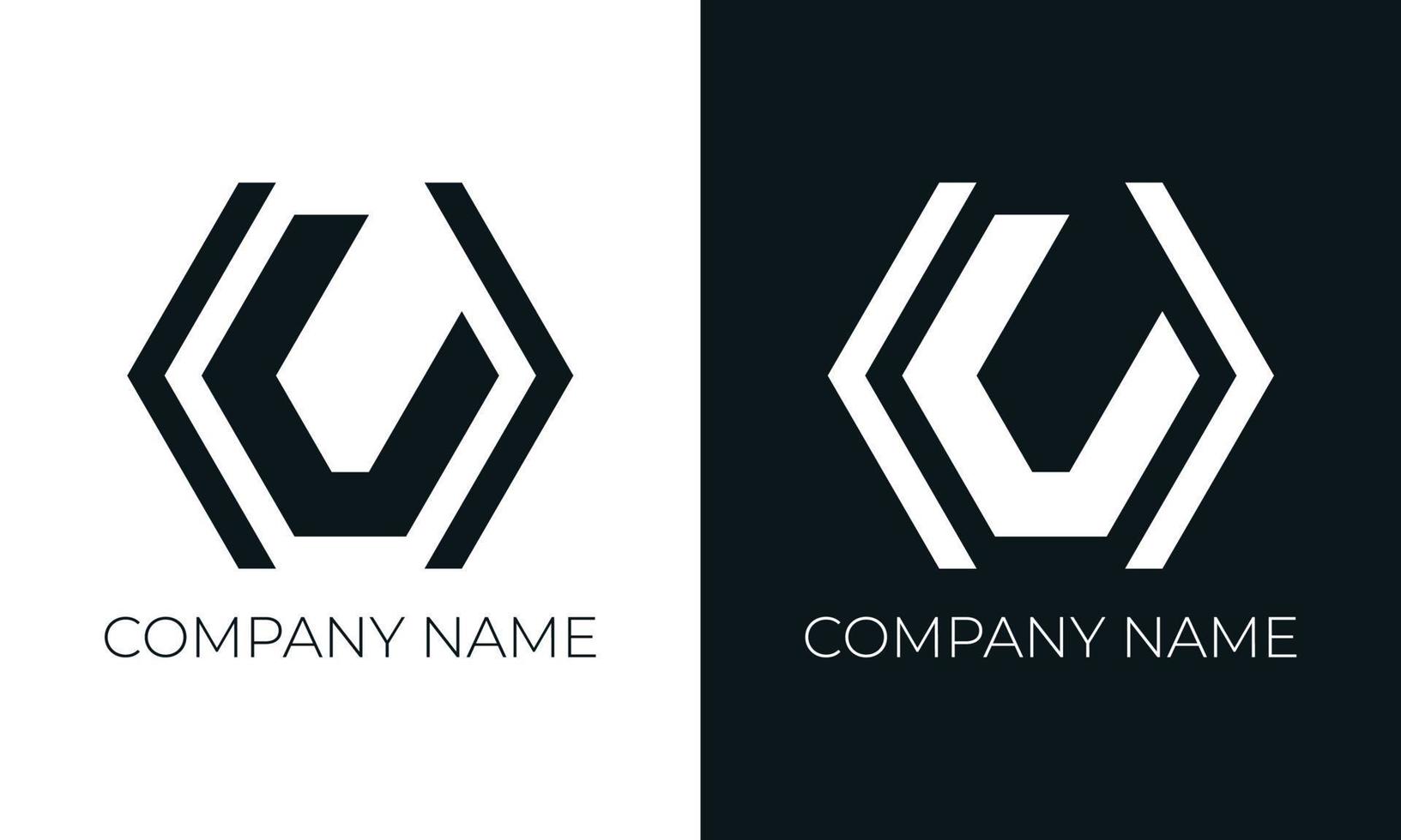 plantilla de diseño de vector de logotipo de letra inicial u. tipografía u moderna y creativa y colores negros.
