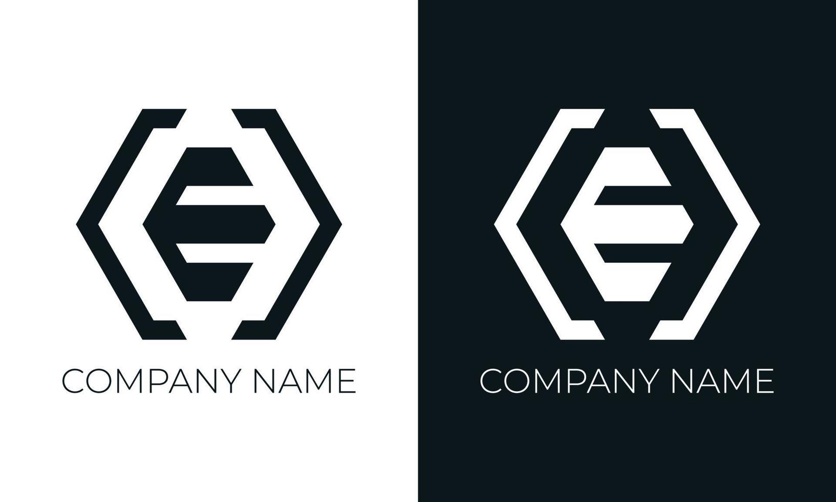 Initial letter e logo vector design template. Creative modern trendy e typography and black colors.