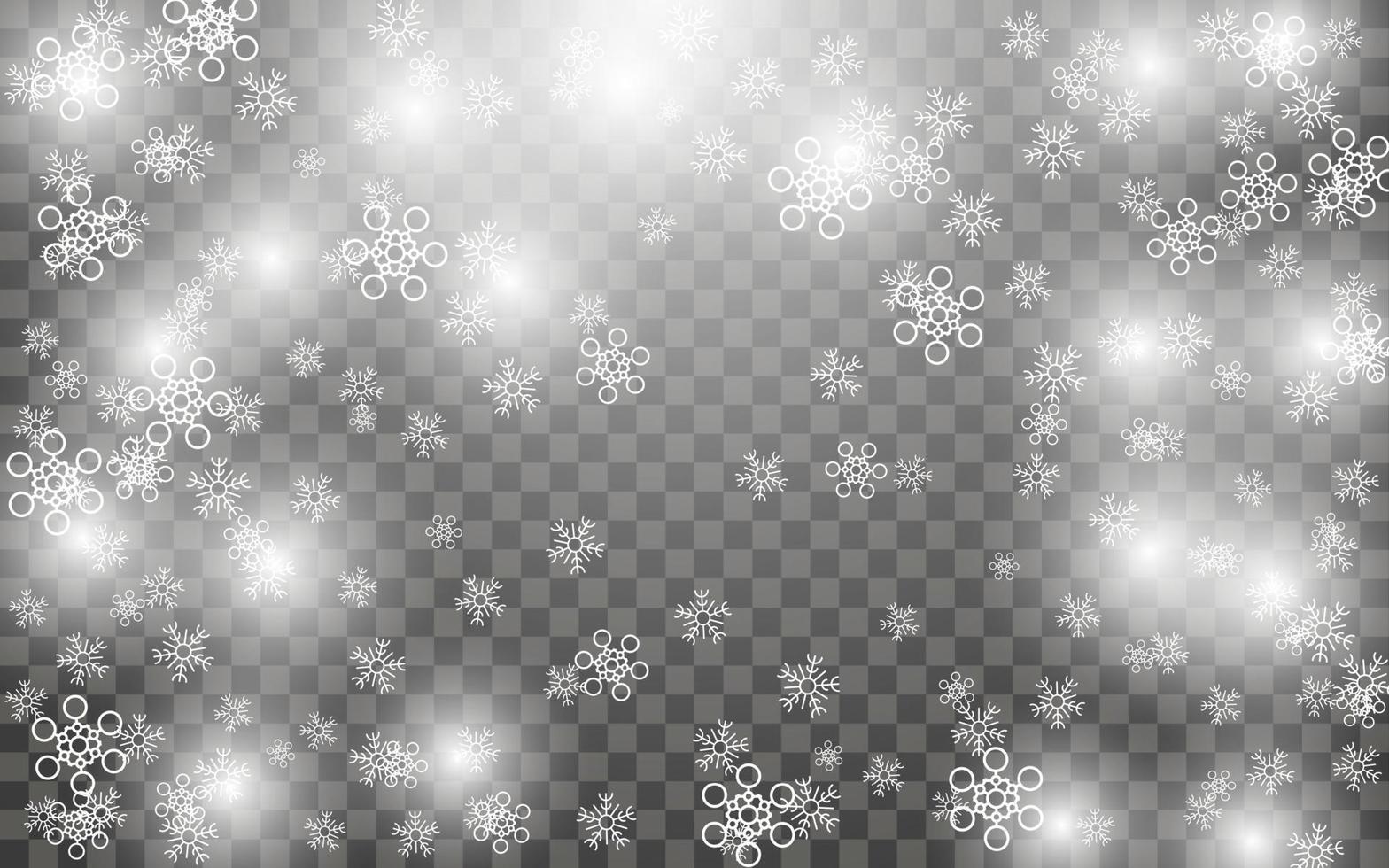 nevadas y copos de nieve que caen copos de nieve blancos y nieve de navidad. ilustración vectorial vector