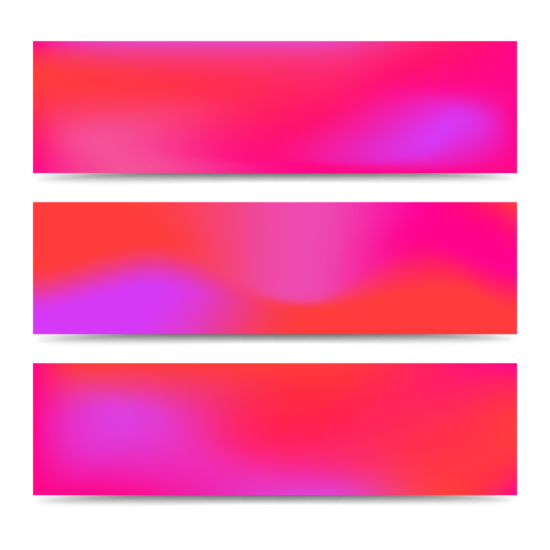 Smooth abstract blurred gradient red banners set. Abstract Creative