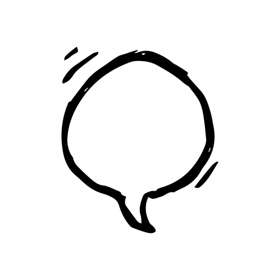 Sketch Speech Bubble. Hand drawn blank Speech Bubble. Dialog empty cloud on white background. Vector illustration.