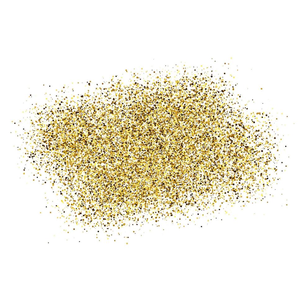 Golden Paint Glittering backdrop on a white background. Background with gold sparkles and glitter effect. Empty space for your text. Vector illustration