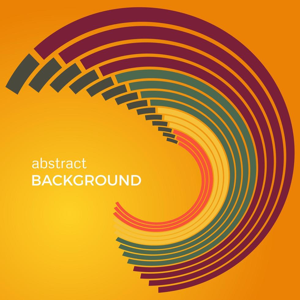 Beautiful light circles on a yellow background. Abstract flash light circles. Vector technology background.
